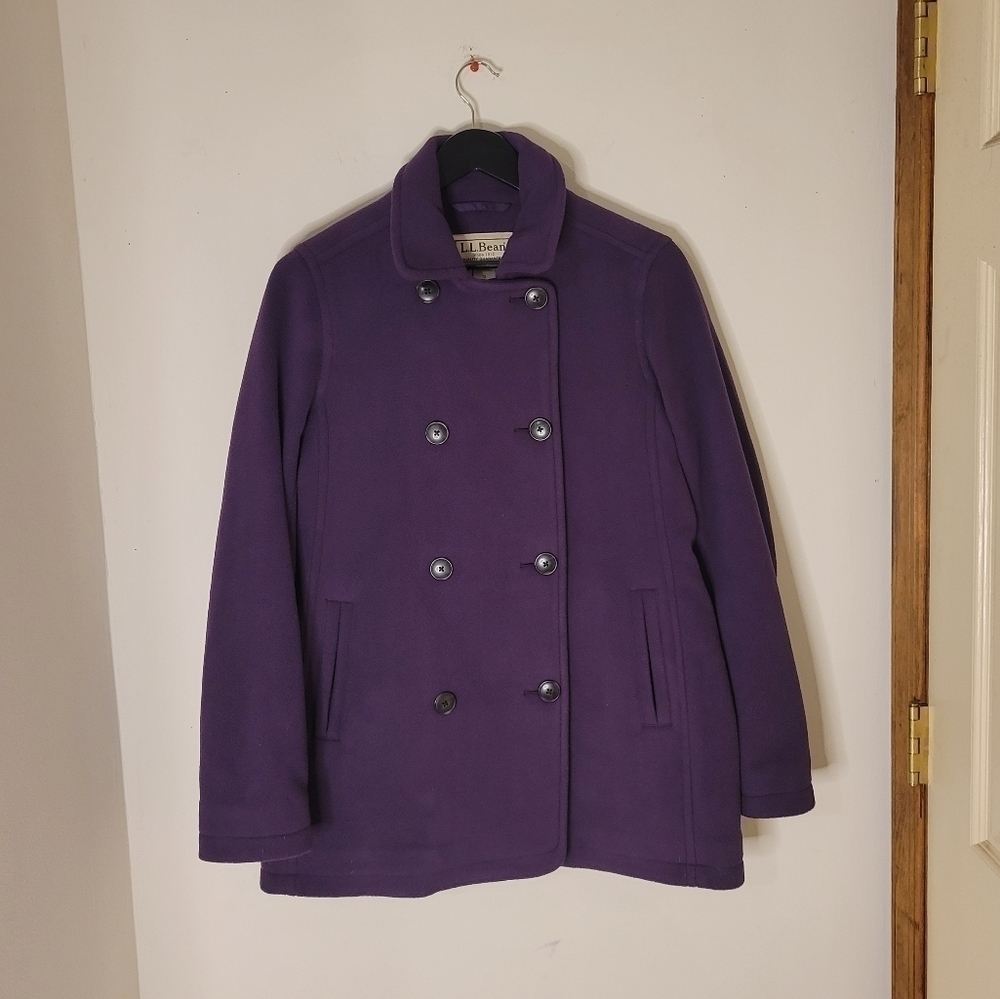 𝅺L.L.BEAN Women's Heavy Pea Coat - Size (S) - Excellent Condition